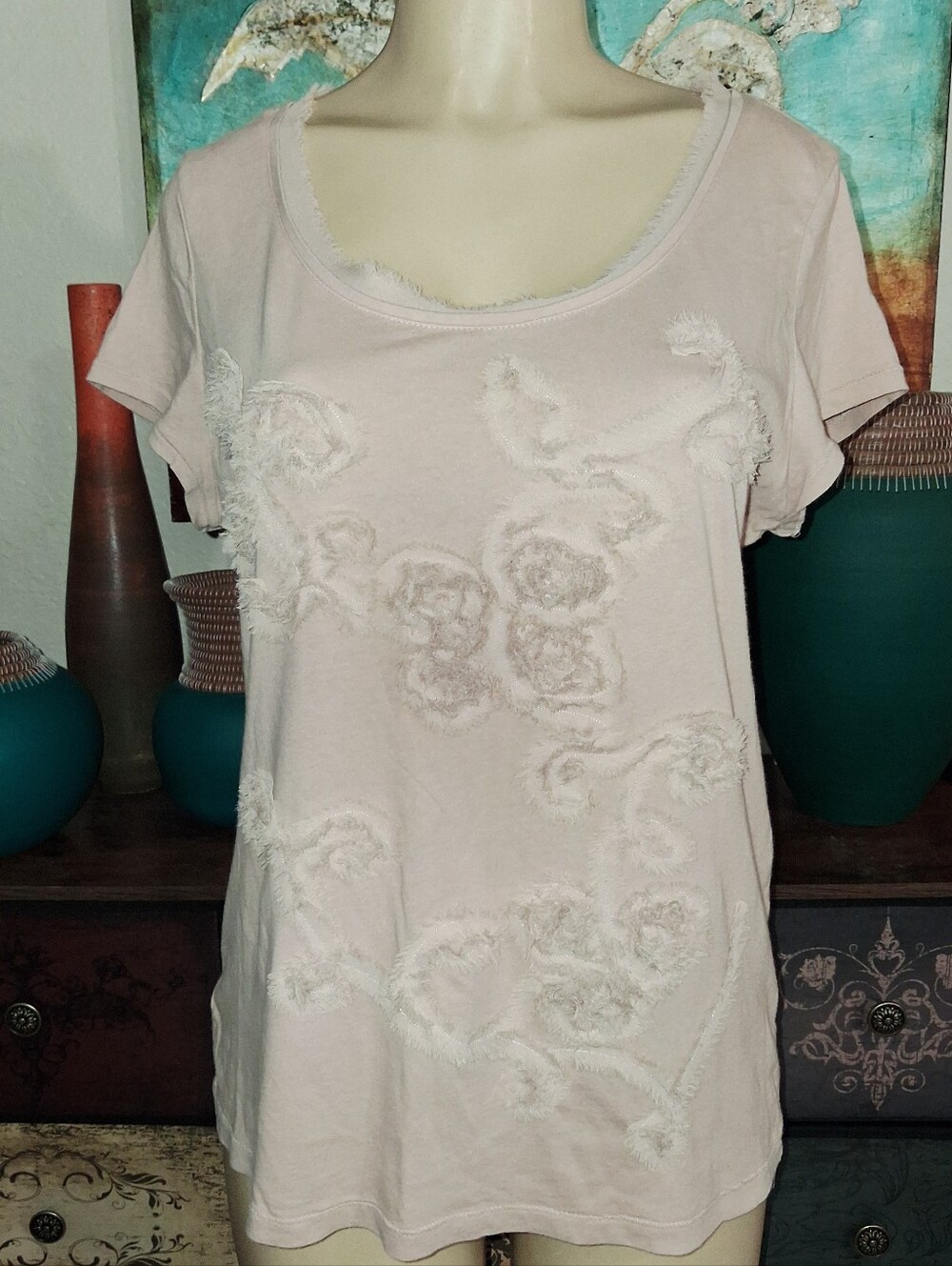 ANNE TAYLOR LOFT DUSTY PINK TOP SZ LG
